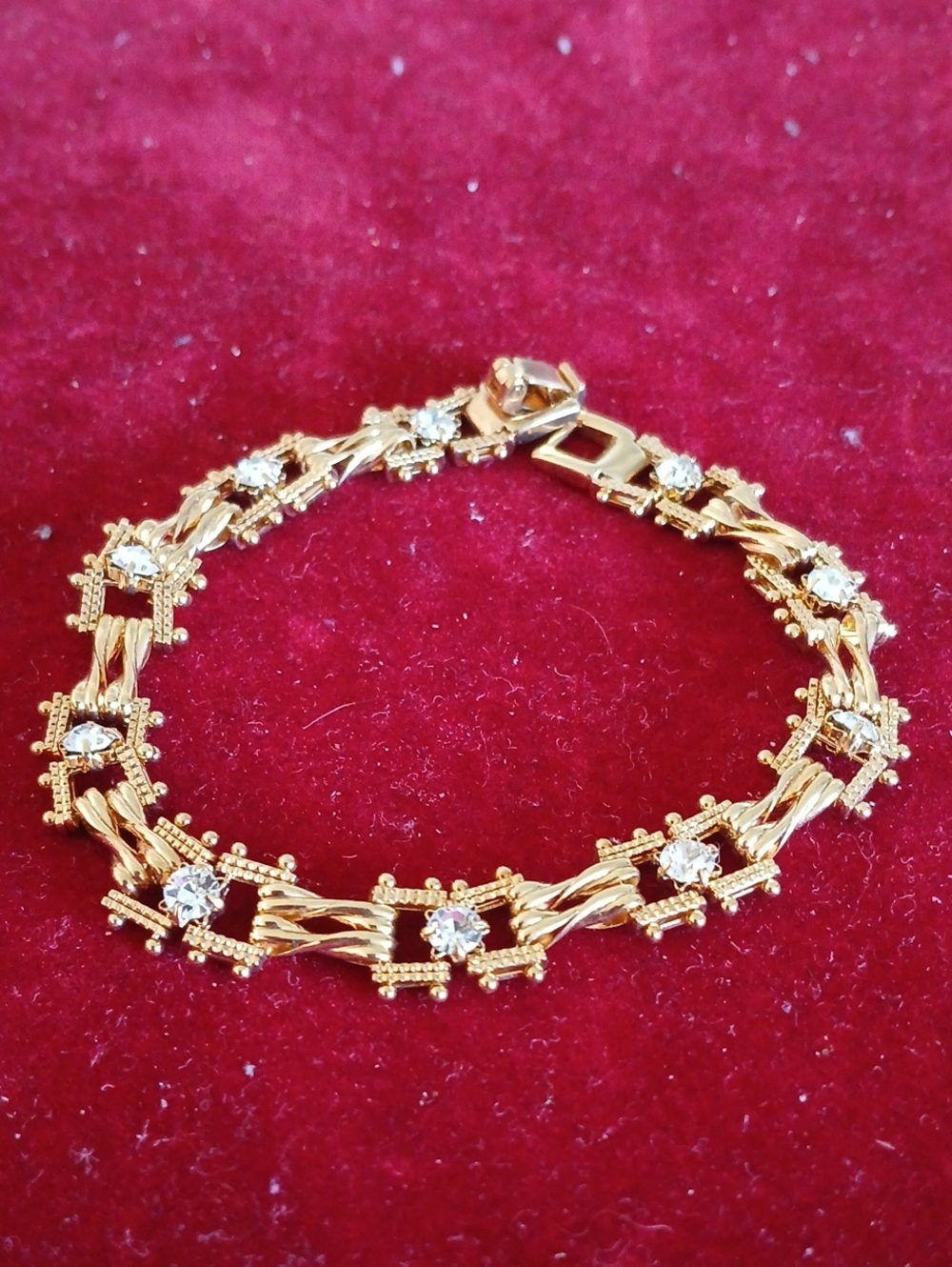 Elegant Gold-Tone Crystal Tennis Bracelet - Women's Jewelry